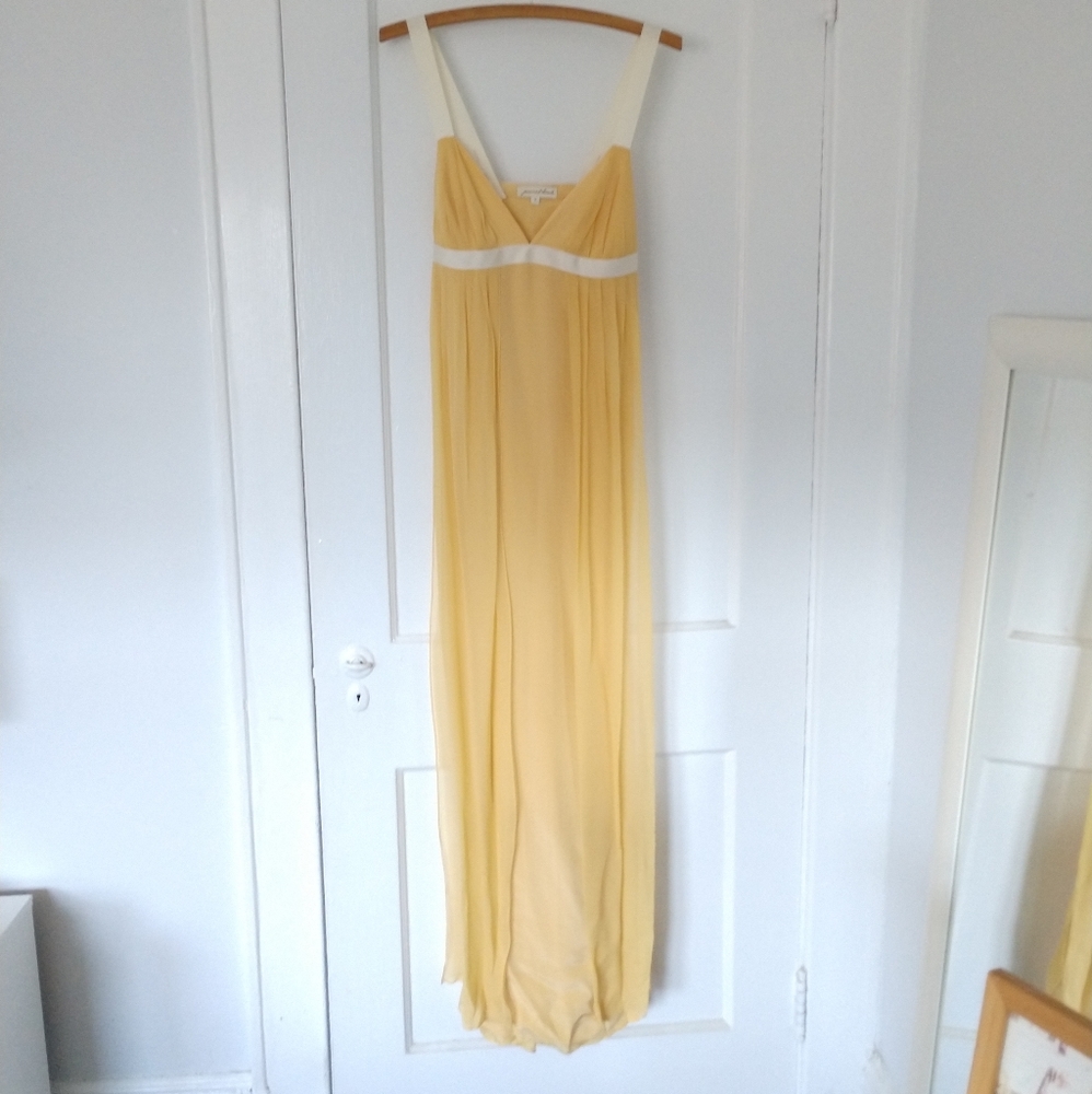 Jovovich Hawk yellow silk maxi dress size 6